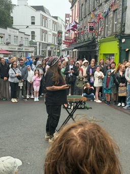 A street performer during the Galway International Arts Festival.